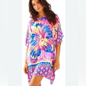 Lilly Pulitzer Julie Silk Caftan Summer Sunset S/M (24197B)
